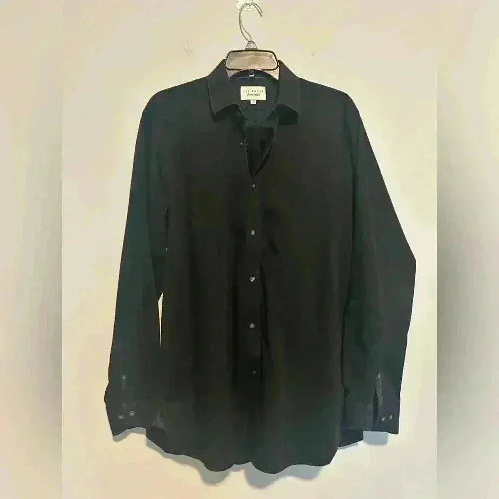 Ted Baker Endurance Dress Shirt Mens 16 - 34/35 Solid  Button Up Shirt